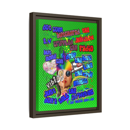 drop the beat - framed canvas art (logo green)