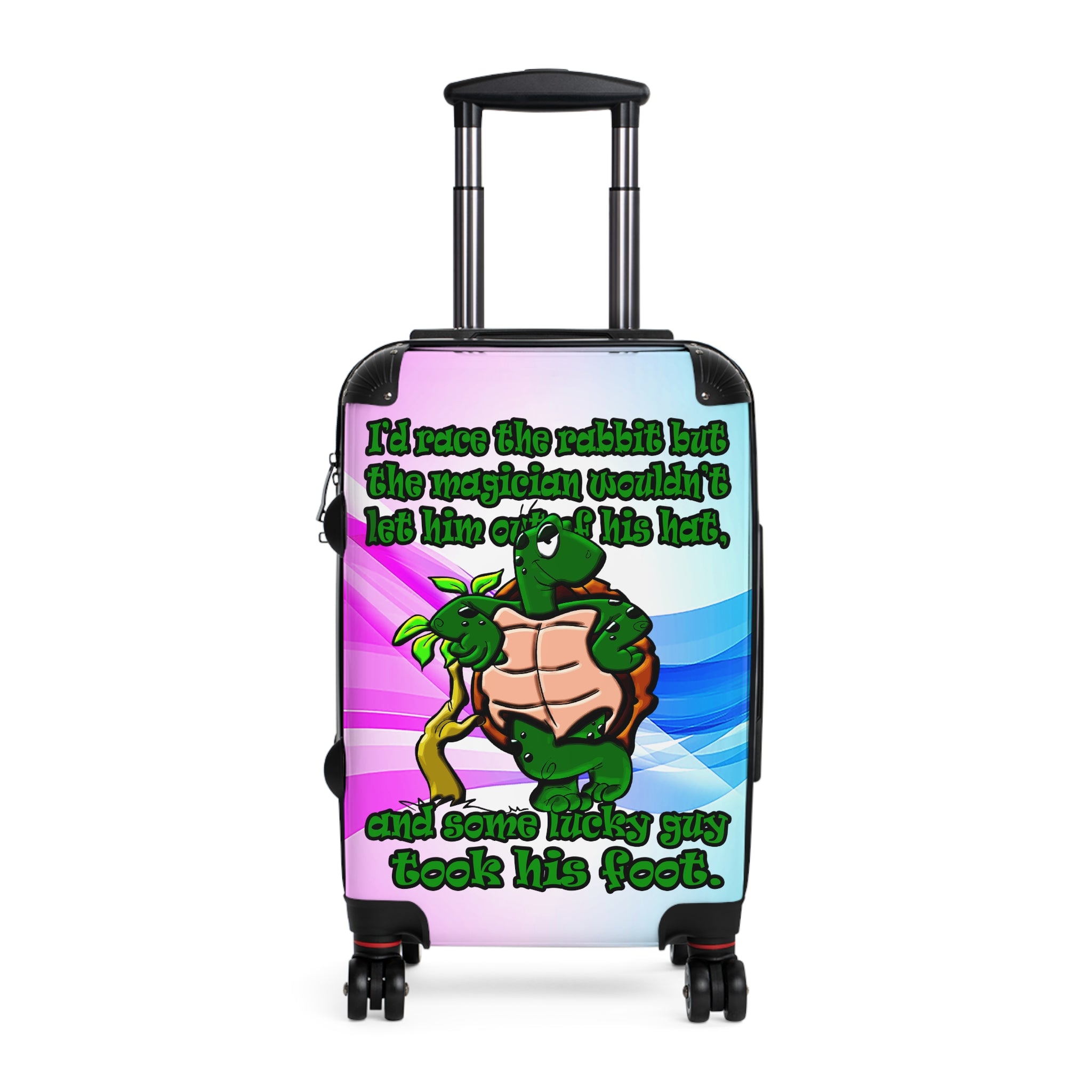 turtle race - Suitcase (light blue-pink wave)