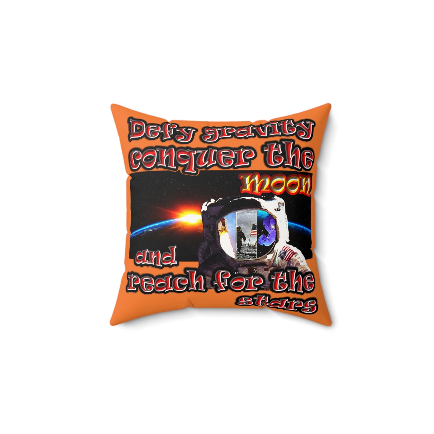 defy conquer reach - Faux Suede Square Pillow - (crusta)
