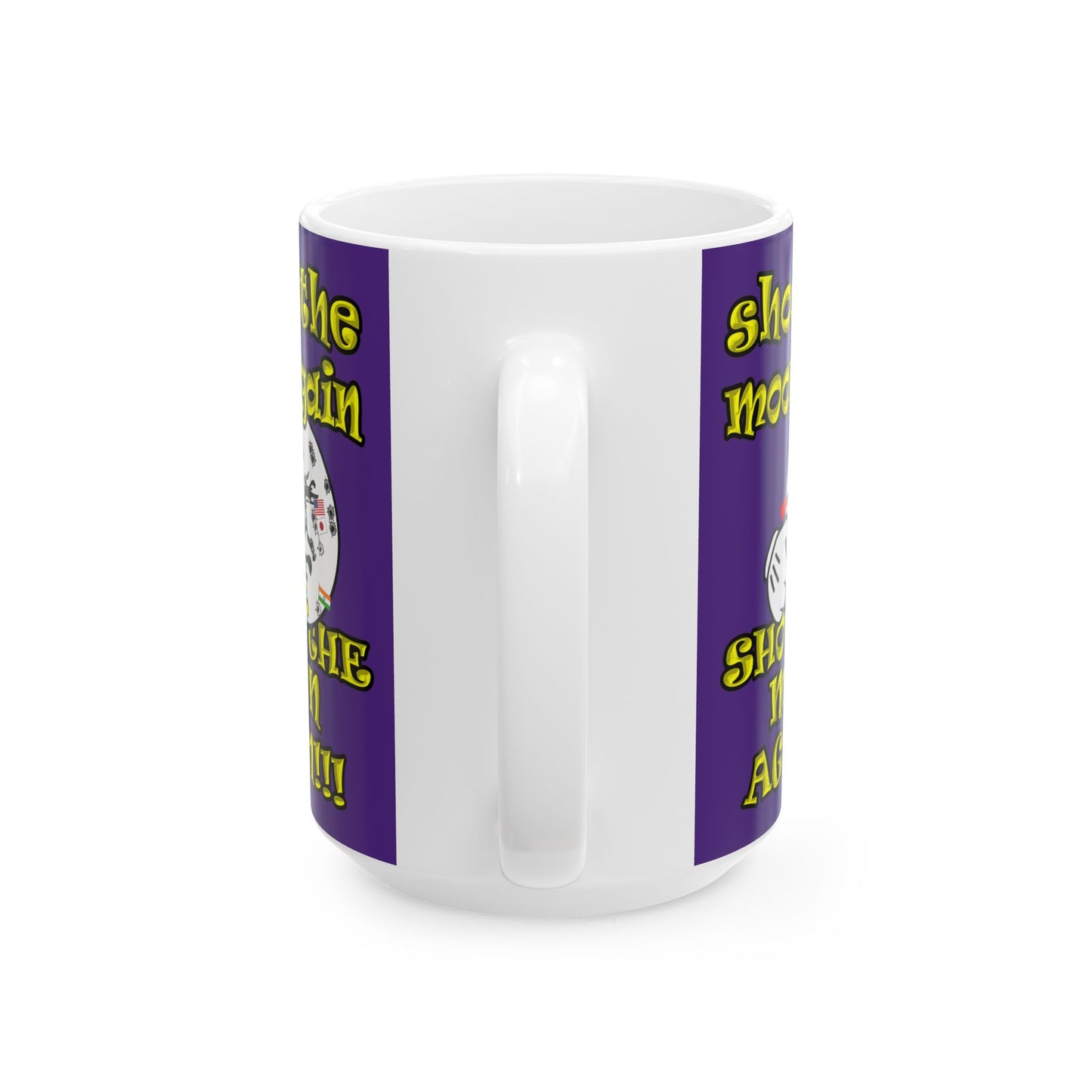 shoot the moon again - White Mug (purple)