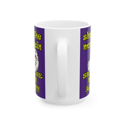 shoot the moon again - White Mug (purple)