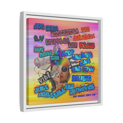drop the beat - framed canvas art (color blur)