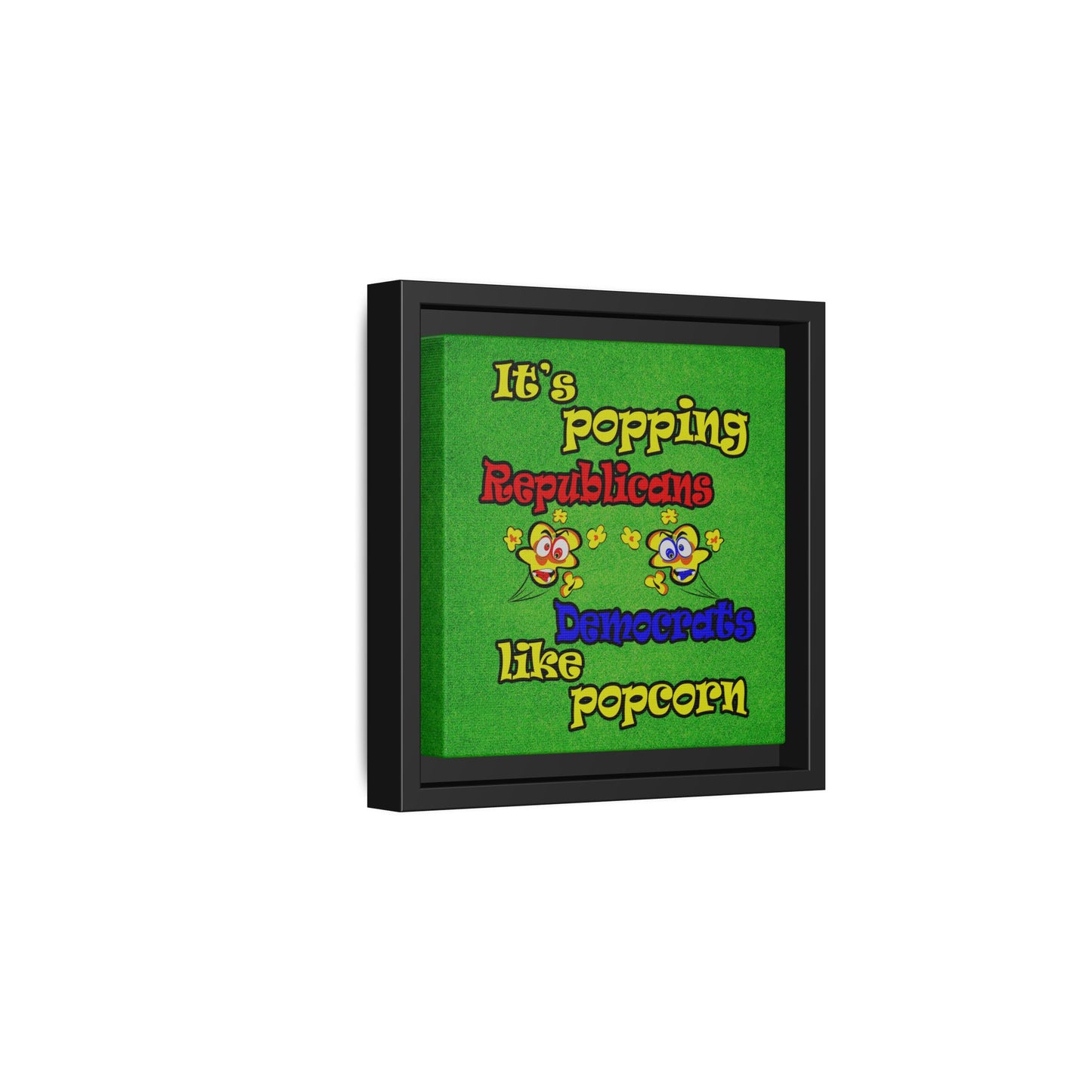 popping like popcorn - framed canvas art (green turf)