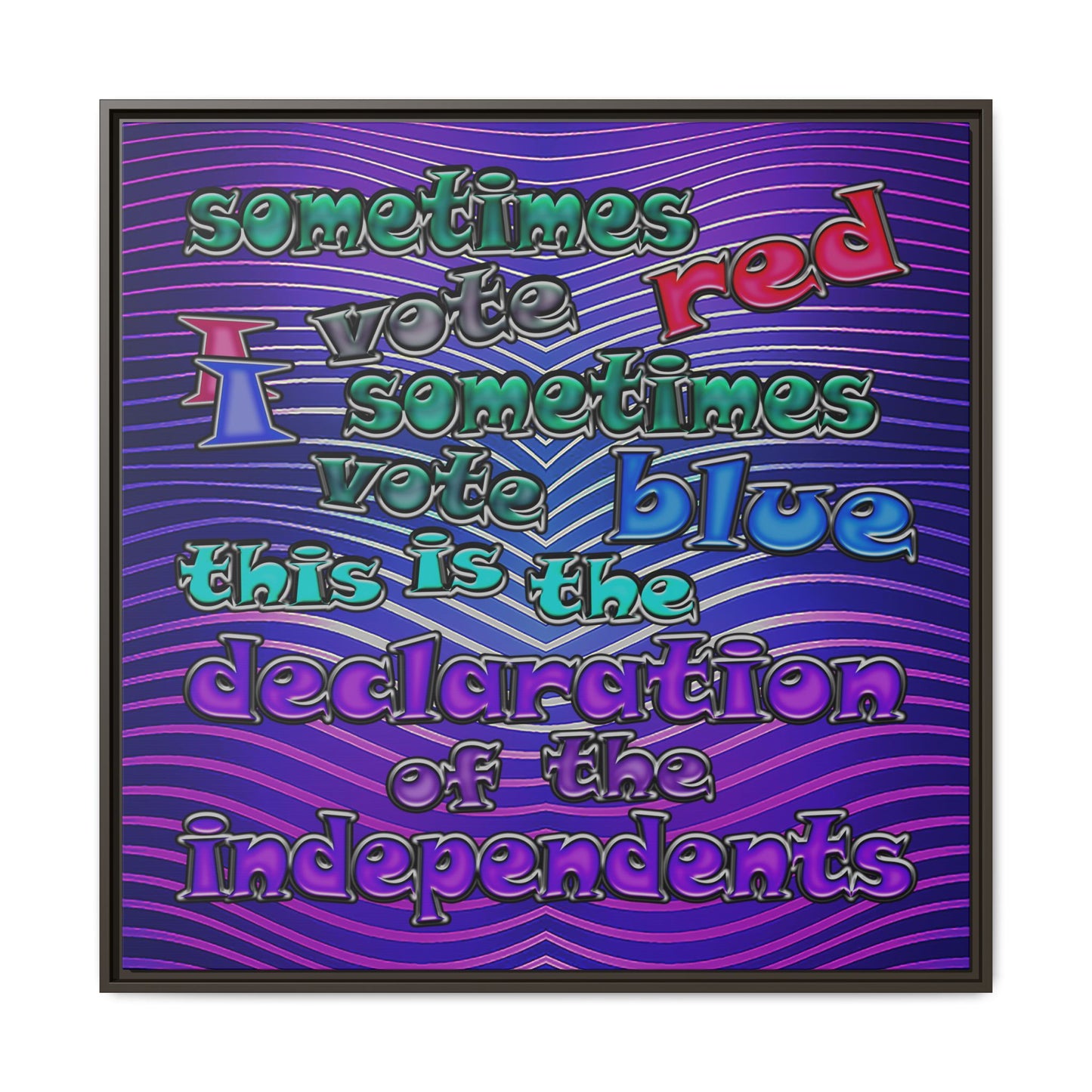 declaration of the independents - framed canvas art (purple wave)