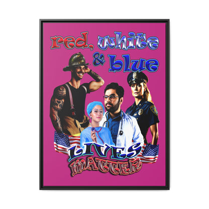 rw&b lives matter - framed canvas art (pink)