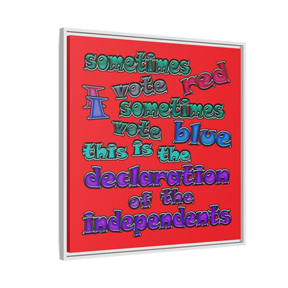 declaration of the independents - framed canvas art (red)