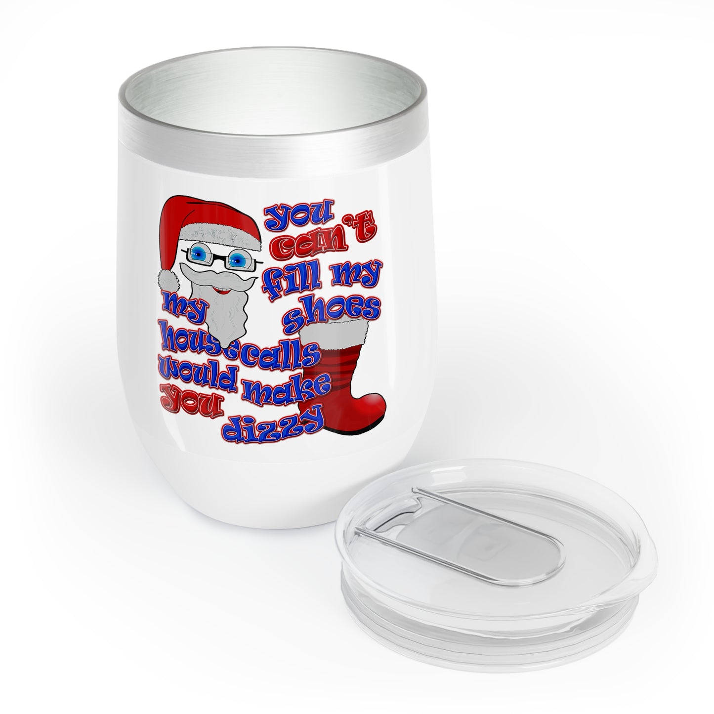 santa's shoes - Chill Wine Tumbler (white)