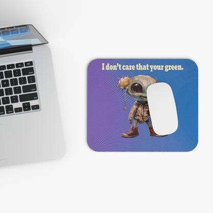 I don't care that your green - Mouse Pad (Rectangle) (light blue-purple wave)