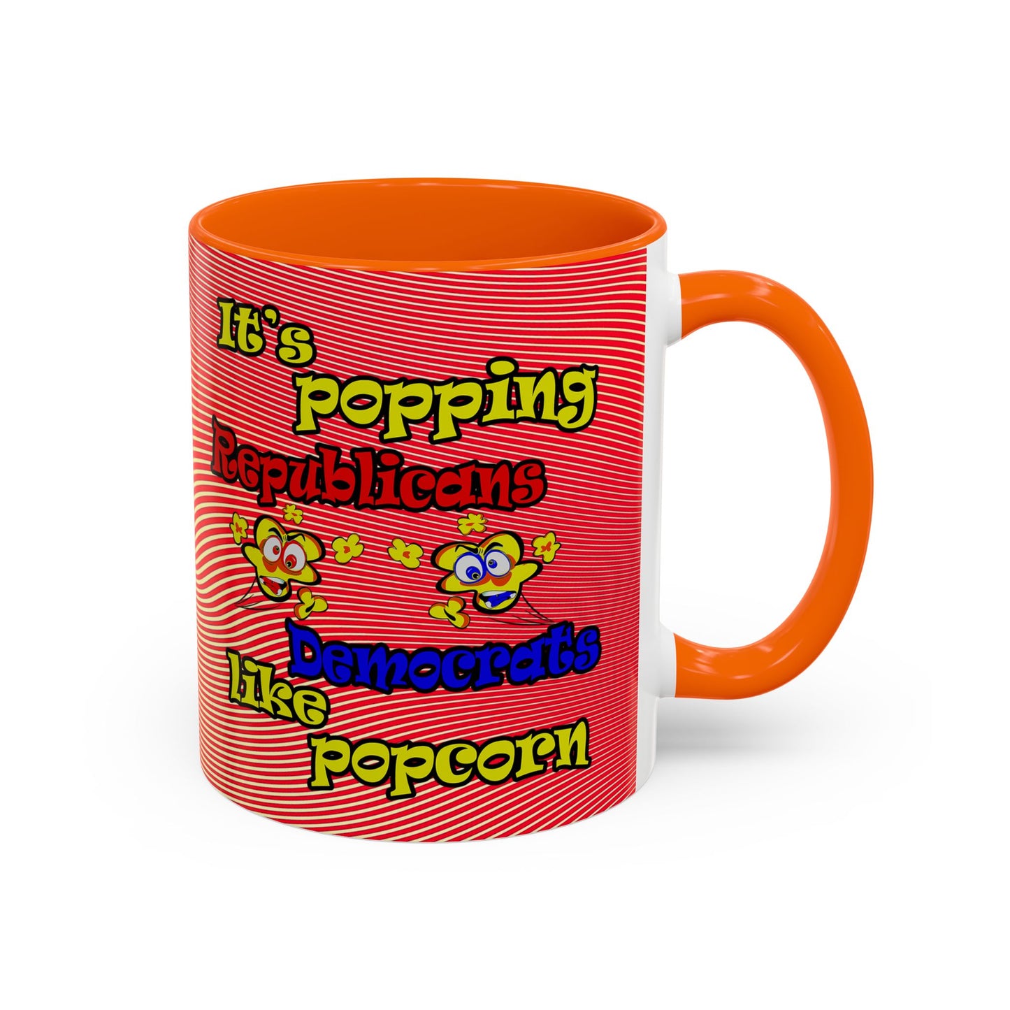 popping like popcorn - Accent Mug (yellow-orange wave)