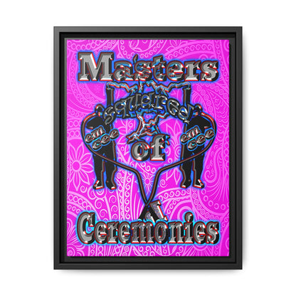 em cee squared - framed canvas art (pink swirl)