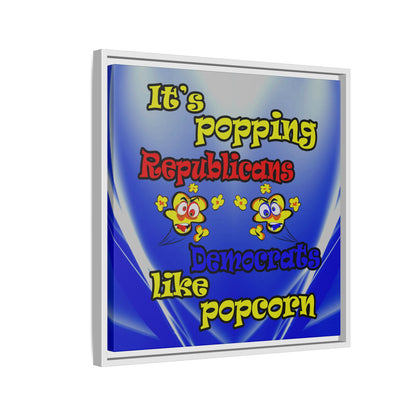 popping like popcorn - framed canvas art (blue-white wave)
