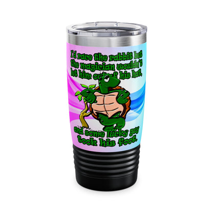 turtle race - Ringneck Tumbler, 20oz (light blue-pink wave)