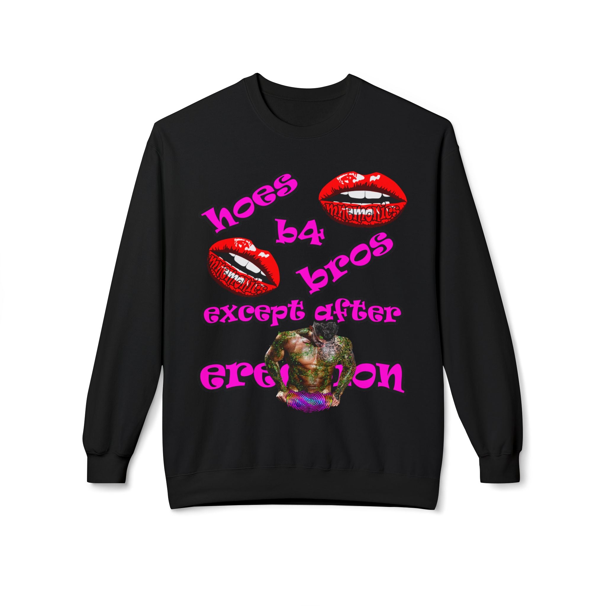 hoes b4 bros - Unisex Midweight Softstyle Fleece Crewneck Sweatshirt