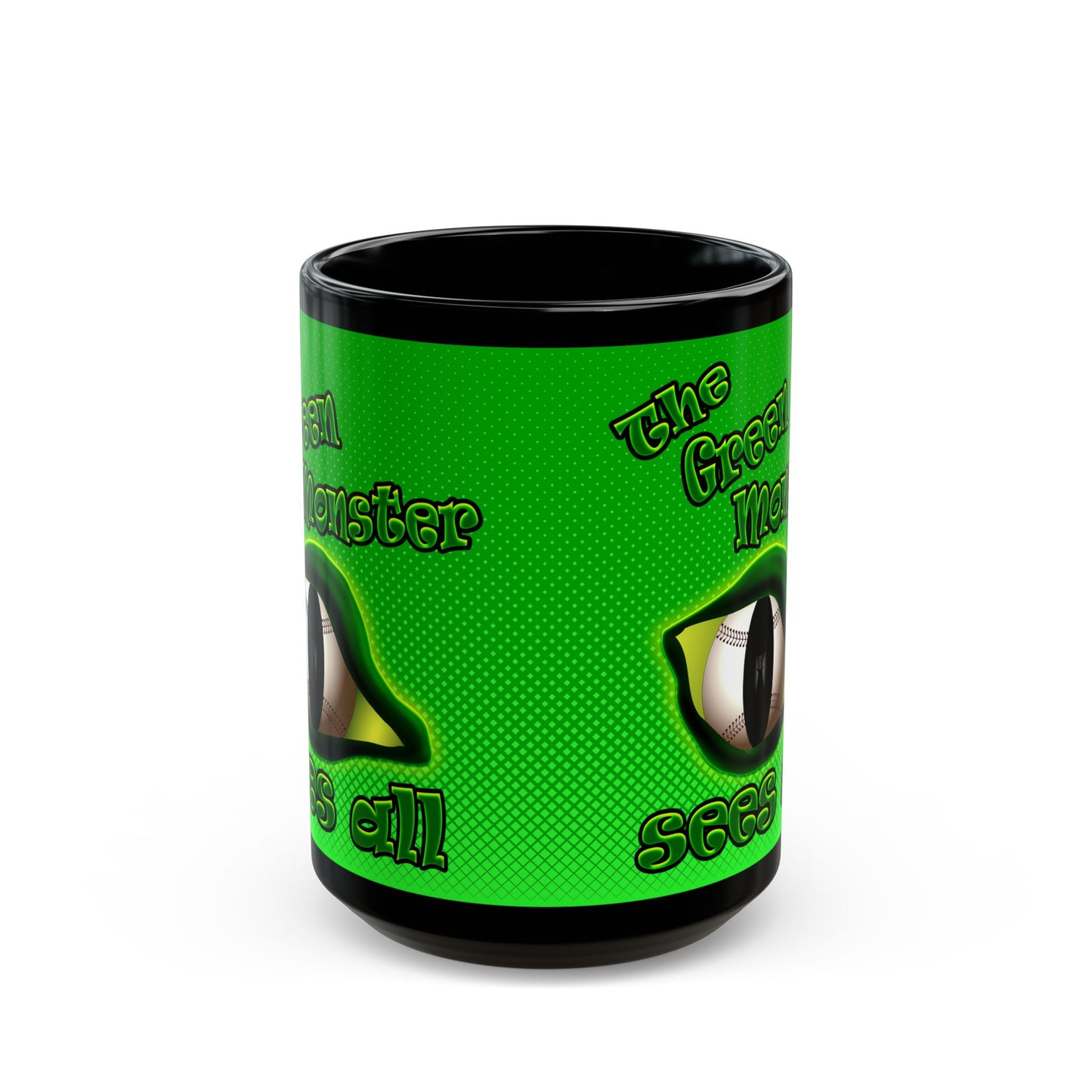green monster - Black Mug (logo green)