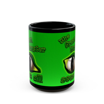 green monster - Black Mug (logo green)