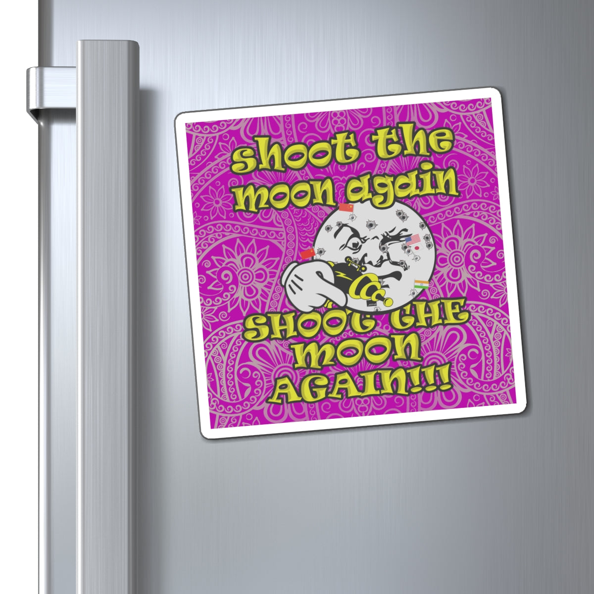 shoot the moon again - Magnets - (pink swirl)