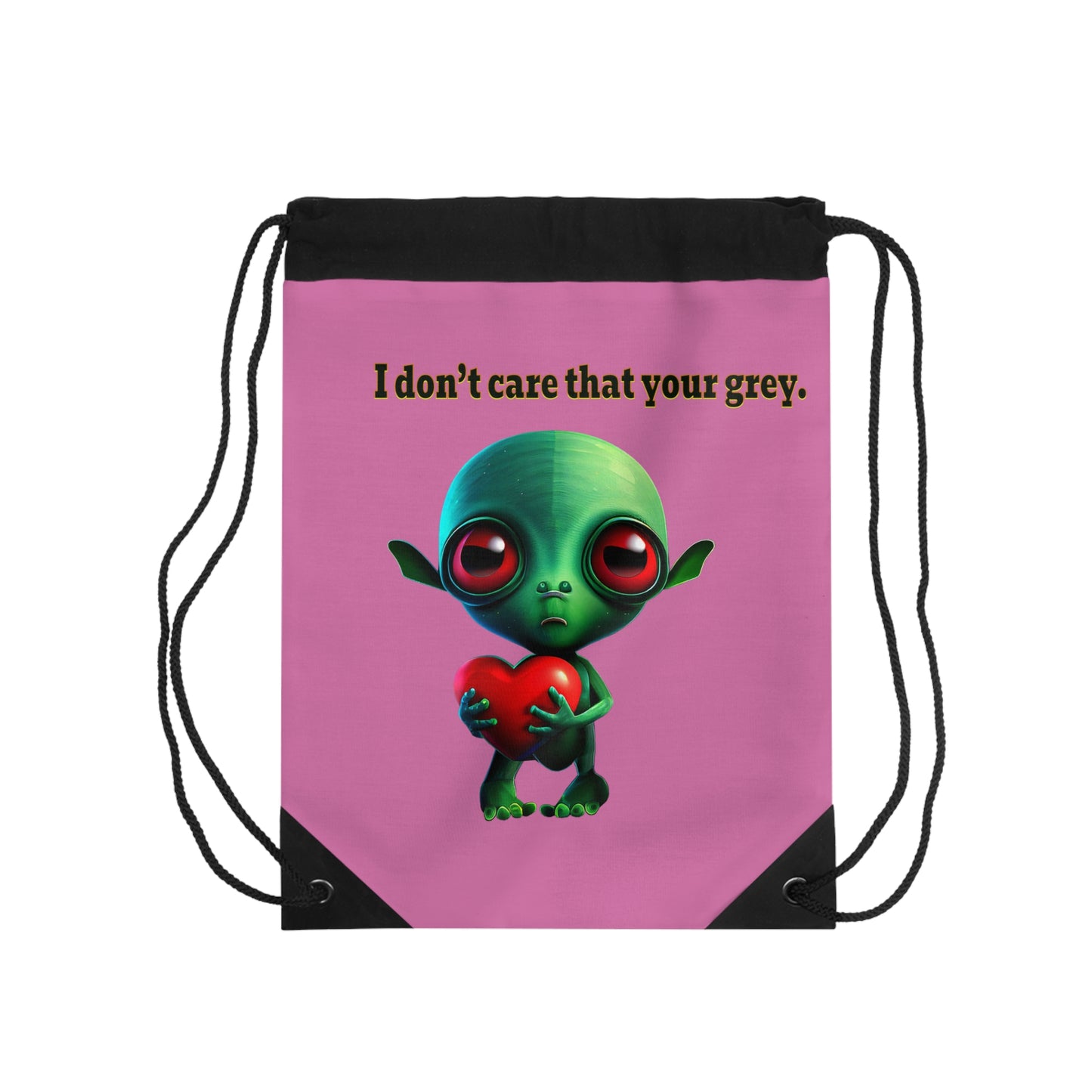 I don't care that your grey - Drawstring Bag (light pink)