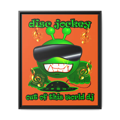 disc jockey - framed canvas art (orange)