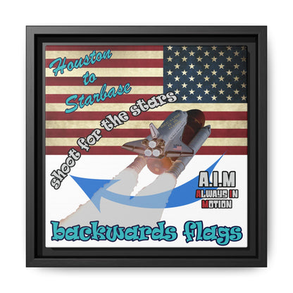 shoot for the stars - framed canvas art (white)