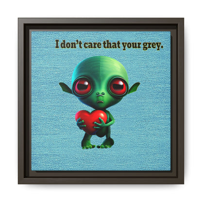 I don't care that your grey - framed canvas art (faded blue)