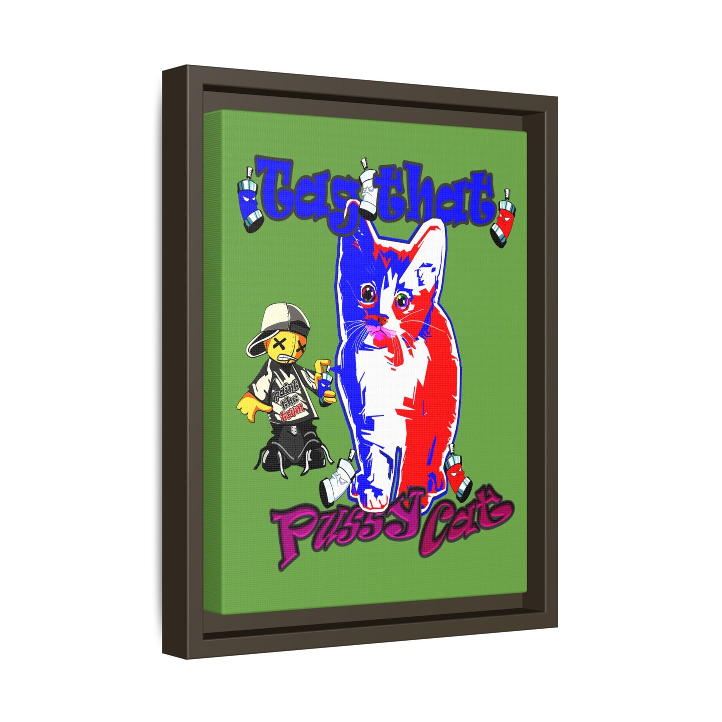 tag that - framed canvas art (green)