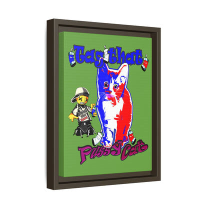 tag that - framed canvas art (green)
