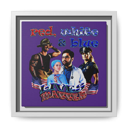 rw&b lives matter - framed canvas art (purple)
