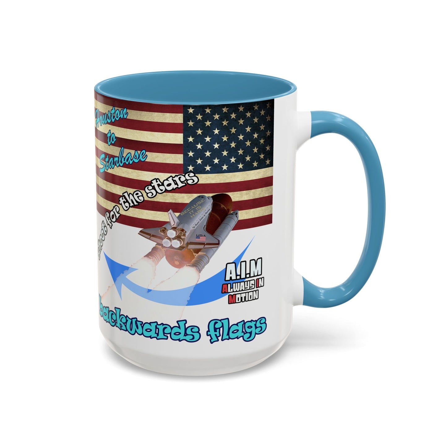shoot for the stars - Accent Mug (white)