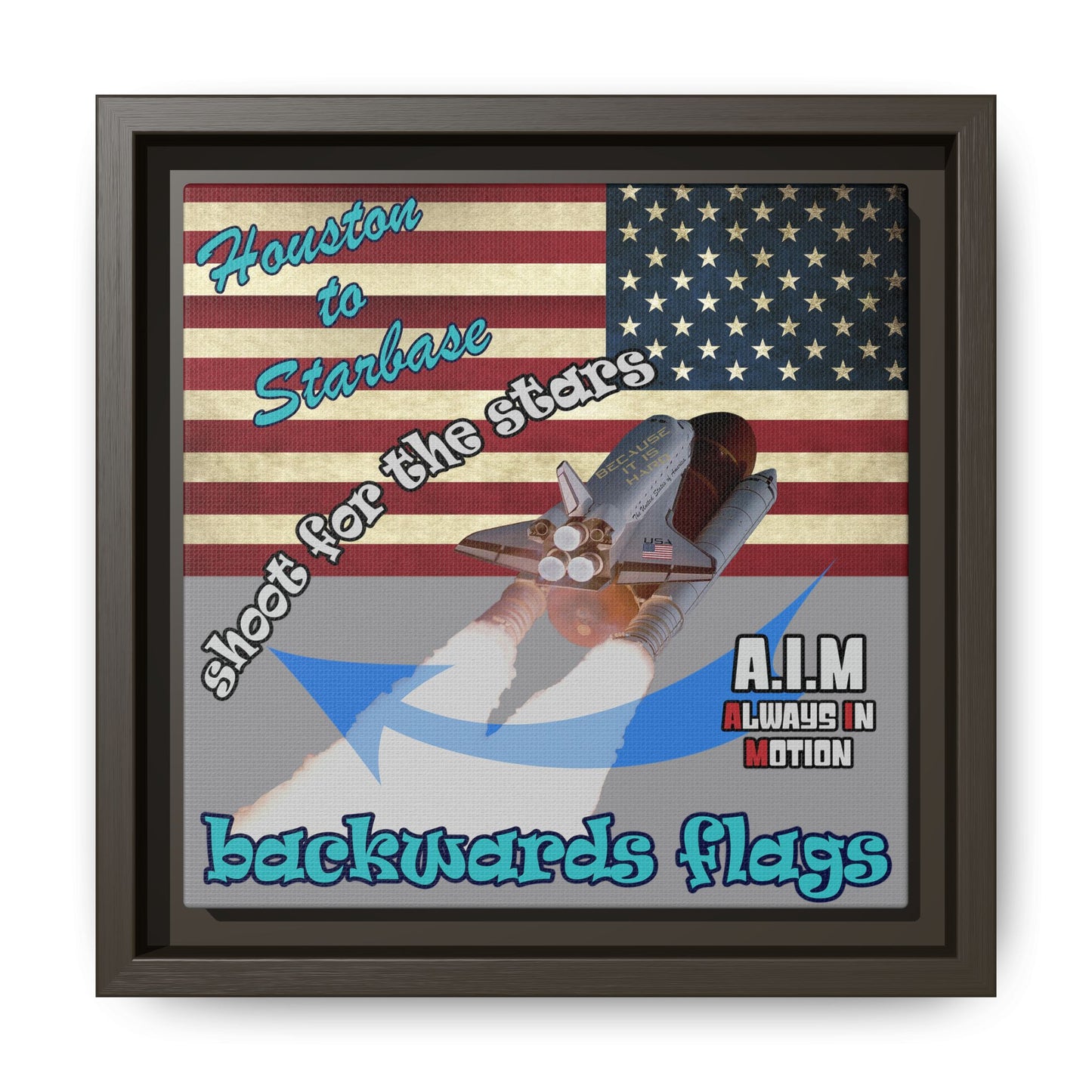 shoot for the stars - framed canvas art (grey)