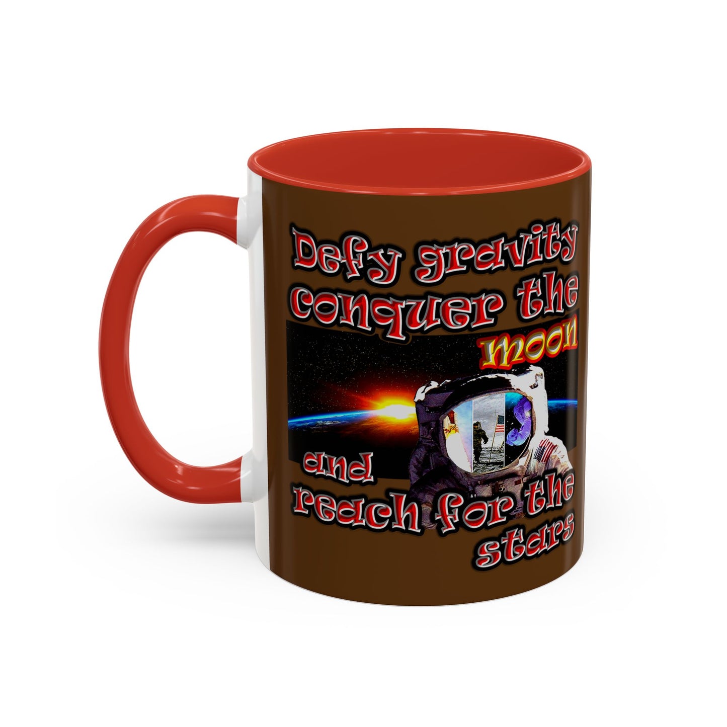 defy conquer reach - Accent Mug (brown)
