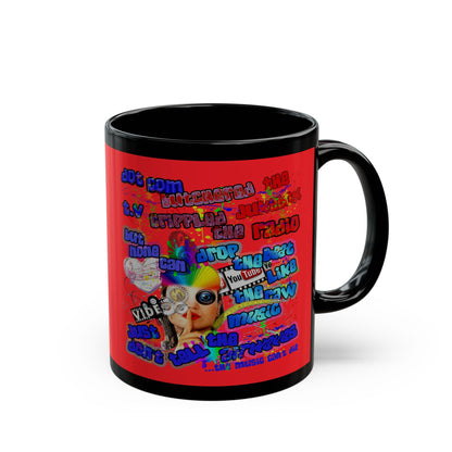 drop the beat - Black Mug (red)