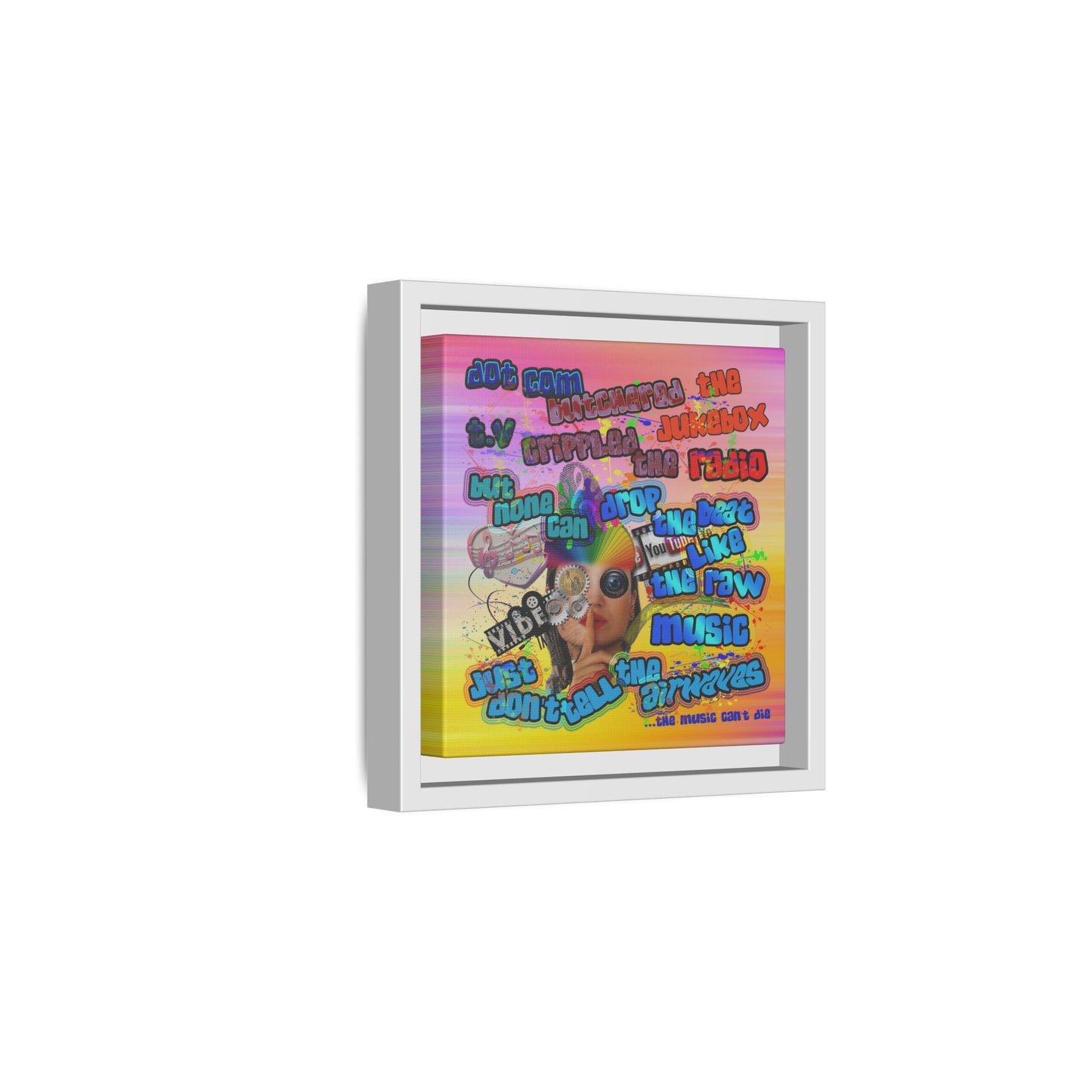 drop the beat - framed canvas art (color blur)