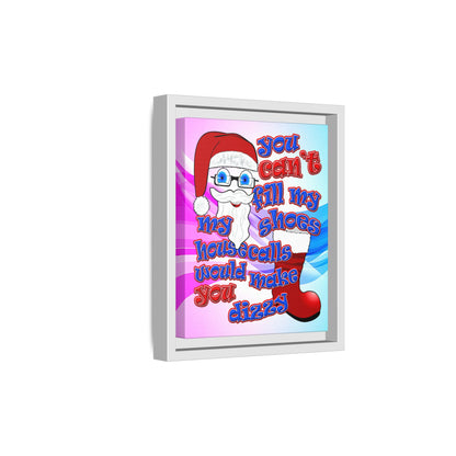 santa's shoes - framed canvas art (light blue-pink wave)