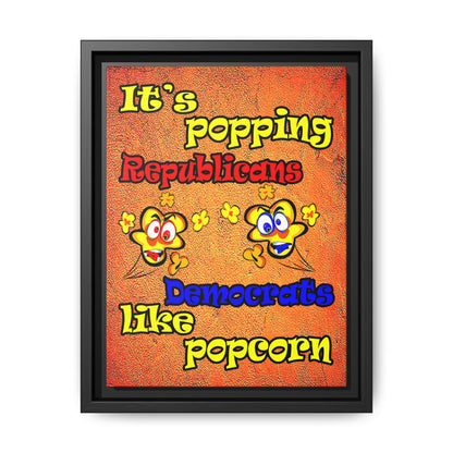 popping like popcorn - framed canvas art (burnt orange)