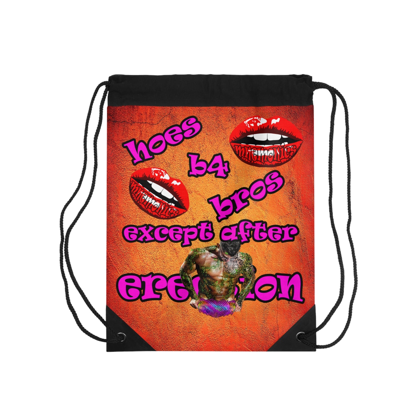 hoes b4 bros - Drawstring Bag (burnt orange)
