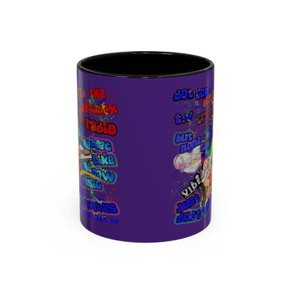 drop the beat - Accent Mug (purple)