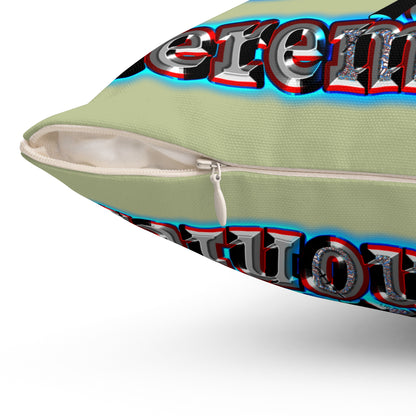 em cee squared - Spun Polyester Square Pillow - (moss green)