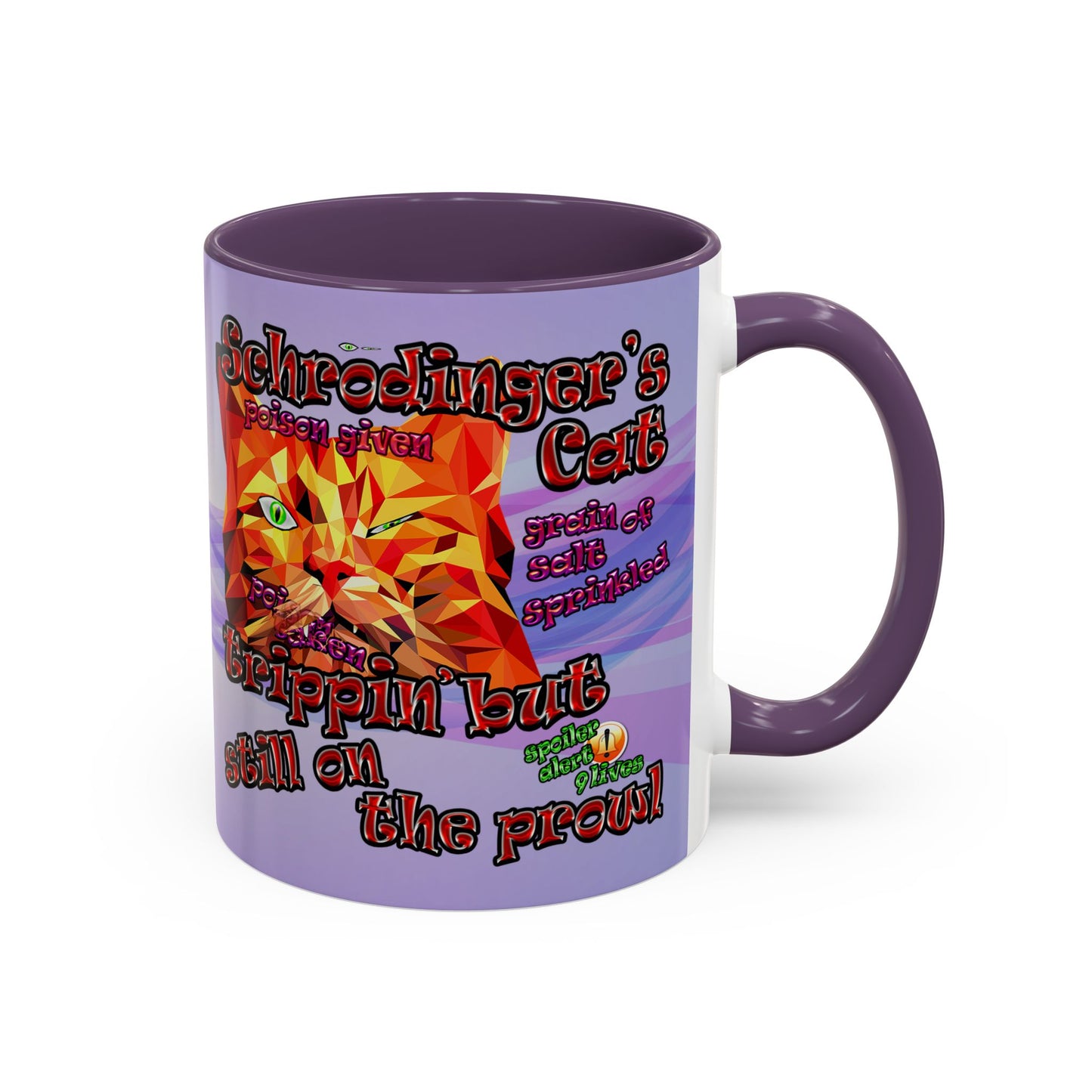 schrodinger's cat - Accent Mug (light blue-pink wave)