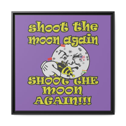 shoot the moon again - framed canvas art (light purple)