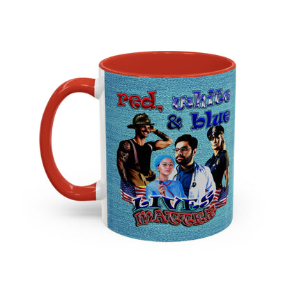 rw&b lives matter - Accent Mug (faded blue)