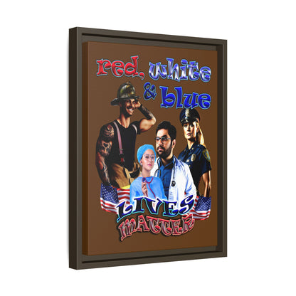 rw&b lives matter - framed canvas art (brown)