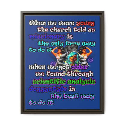 doggystyle - framed canvas art (dark blue)