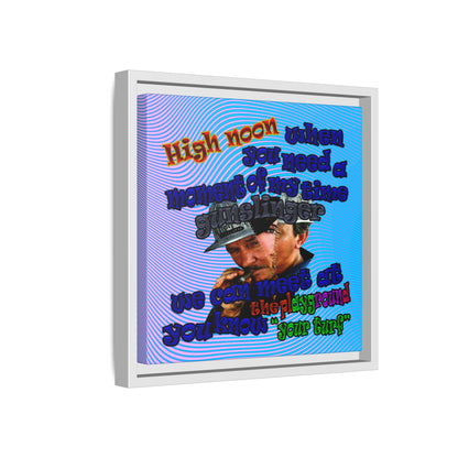 high noon - framed canvas art (light blue-purple wave)