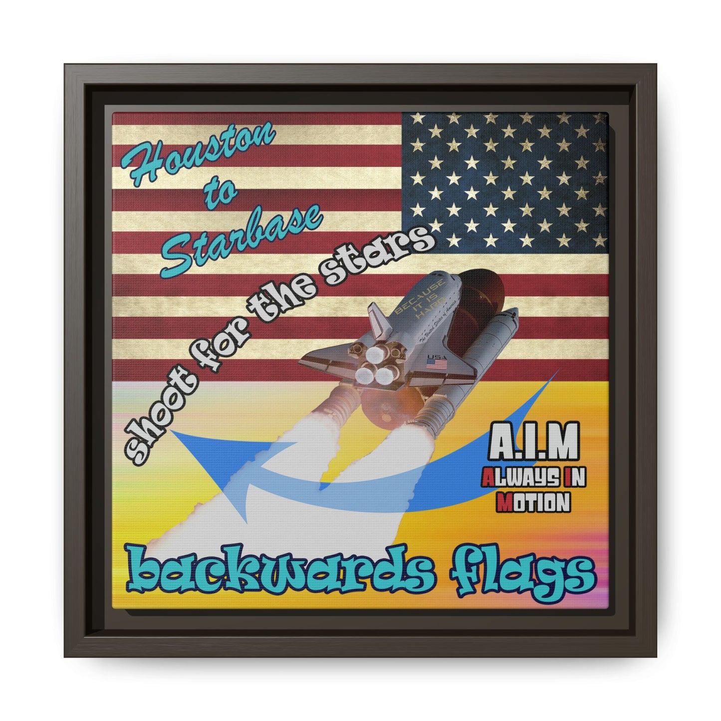 shoot for the stars - framed canvas art (color blur)