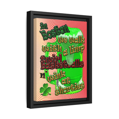 celtics logo - framed canvas art (yellow-orange wave)