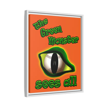 green monster - framed canvas art (orange)