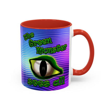 green monster - Accent Mug (purple wave)