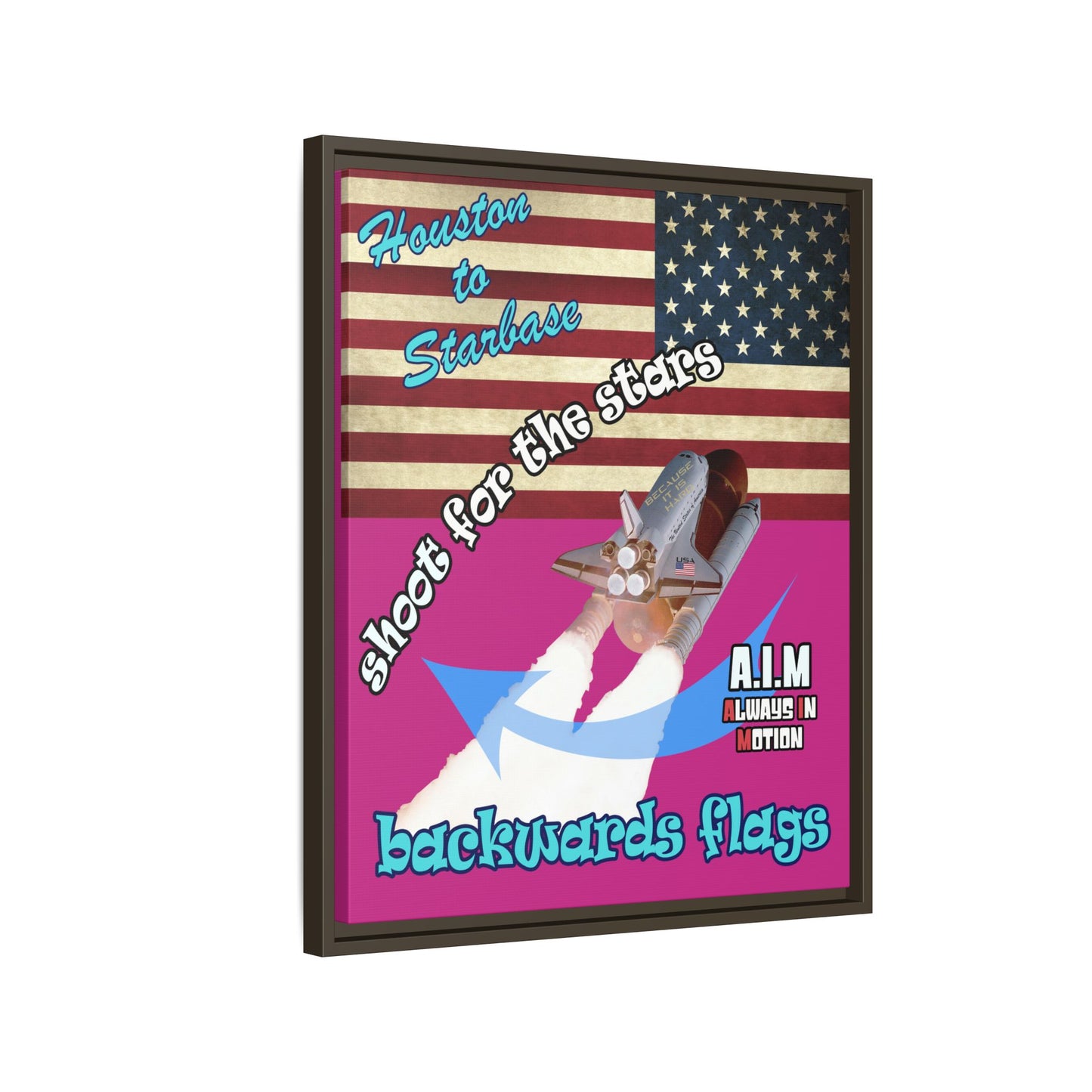 shoot for the stars - framed canvas art (pink)