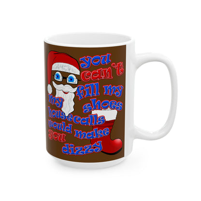 santa's shoes - White Mug (brown)