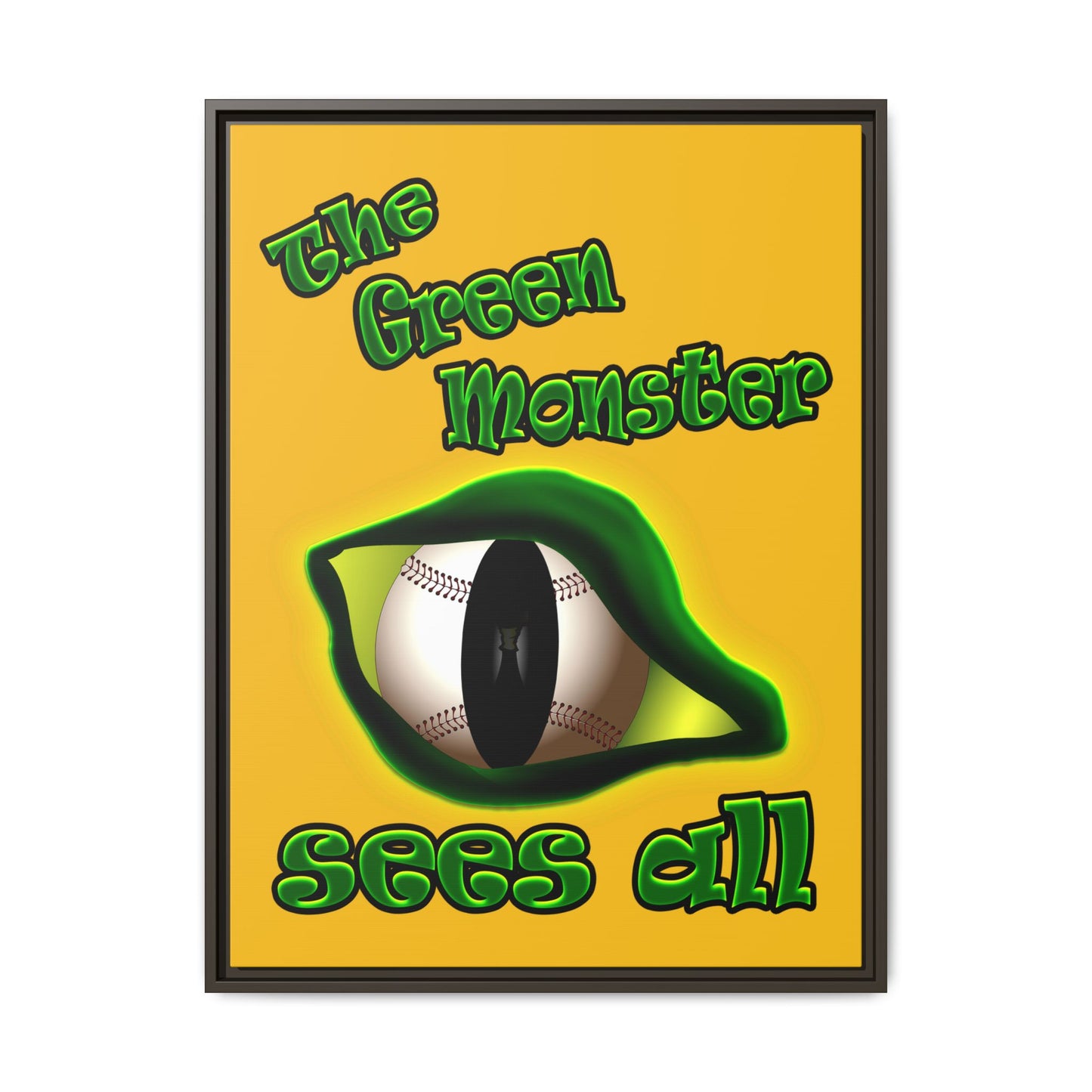 green monster - framed canvas art (yellow)